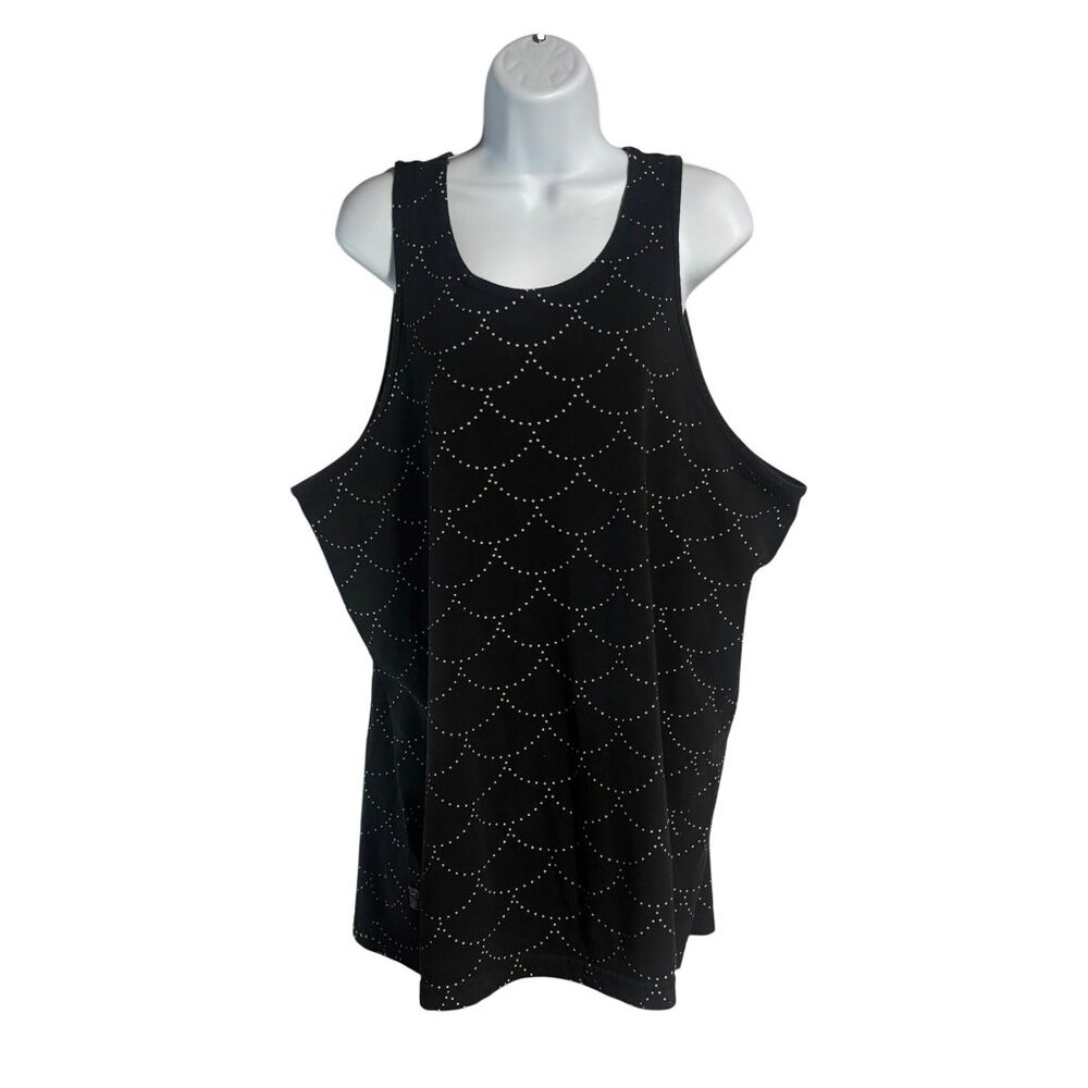 Bloodbath Black Dotted Sleeveless Tunic Length Tank Top Womens XL